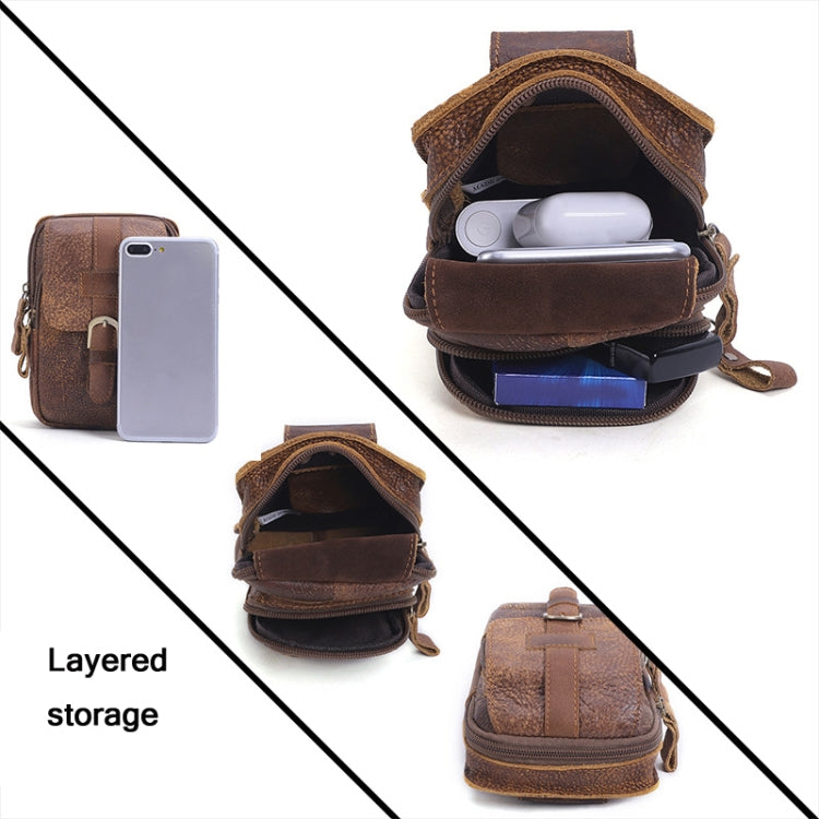 6371 Men Mobile Phone Belt Bag Multifunctional Retro Satchel Waist Bag