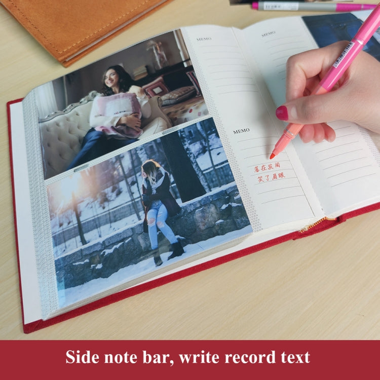 6 Inch 200 Sheets Flannel Retro Photo Album Interstitial Photo Storage Book