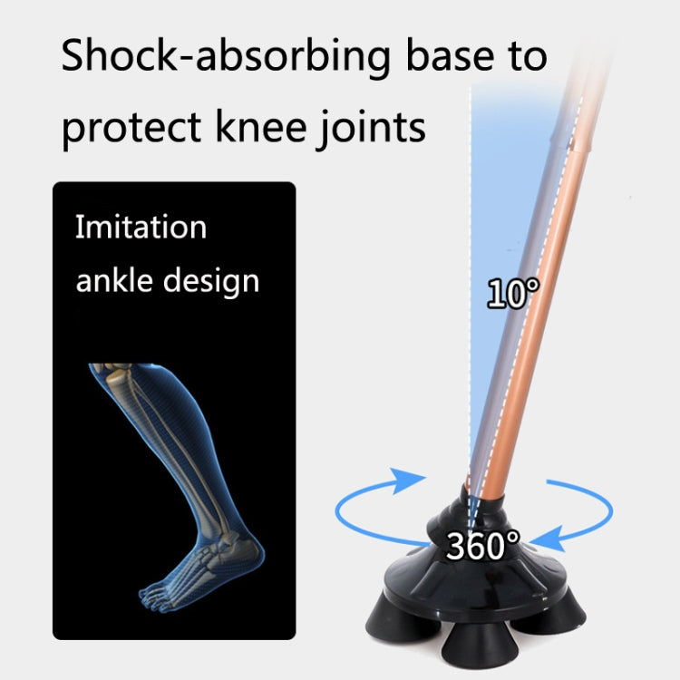 TBS-009 Four-Legged Folding Elderly Crutches Aluminum Alloy Light And Multifunctional Non-Slip Crutches With Light