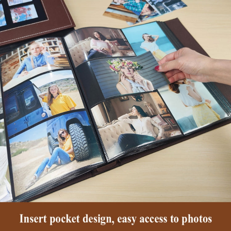 6 Inch 600 Sheets Leather Cover Photo Album Family Photo Album Storage Book