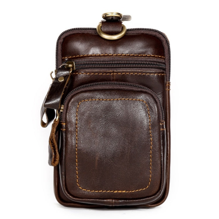 6386 Men Retro Cowhide Multifunctional Sports Belt Waist Bag