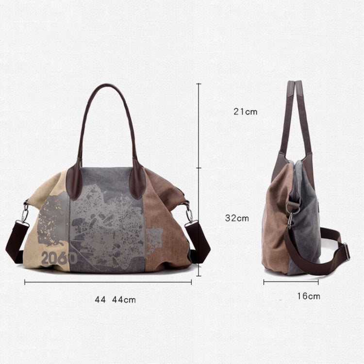 K1219 Large-Capacity Graffiti Canvas Bag Printing Single-Shoulder Messenger Bag