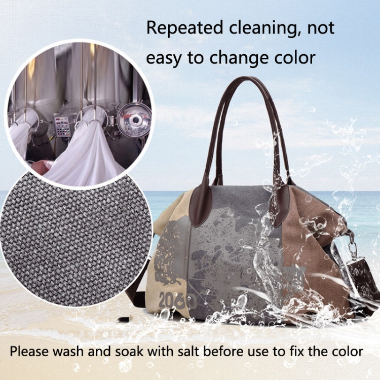 K1219 Large-Capacity Graffiti Canvas Bag Printing Single-Shoulder Messenger Bag