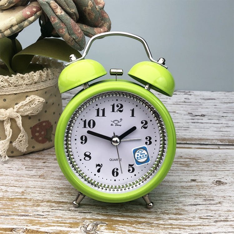 3 Inch Metal Bell Alarm Clock With Night Light Student Bedside Fashion Clock