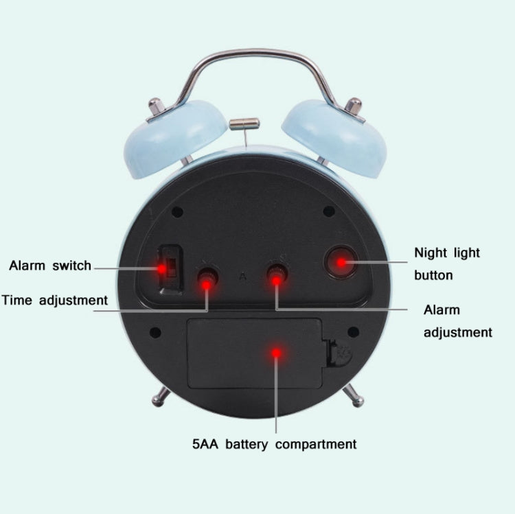 Student Cute Style Bell Alarm Clock Bedside Mute Clock With Light Specification：