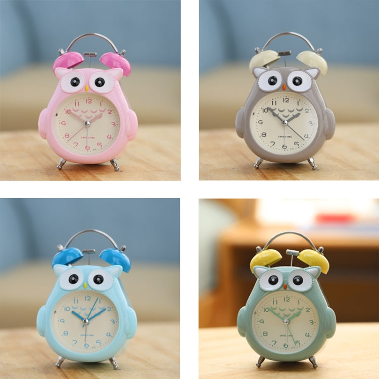 3 Inch Children Cartoon Owl Luminous Silent Bedside Snooze Small Alarm Clock