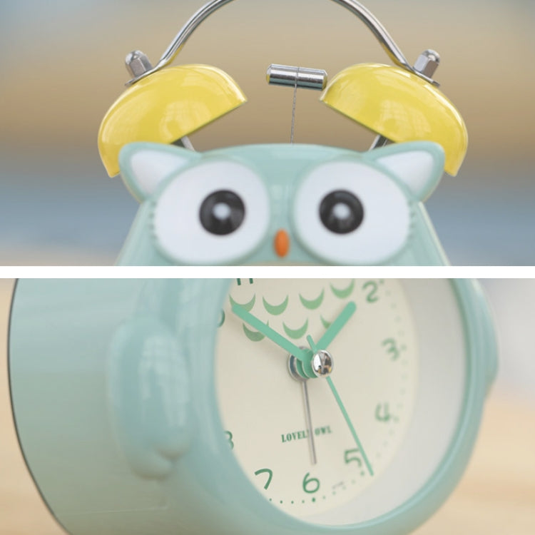 3 Inch Children Cartoon Owl Luminous Silent Bedside Snooze Small Alarm Clock