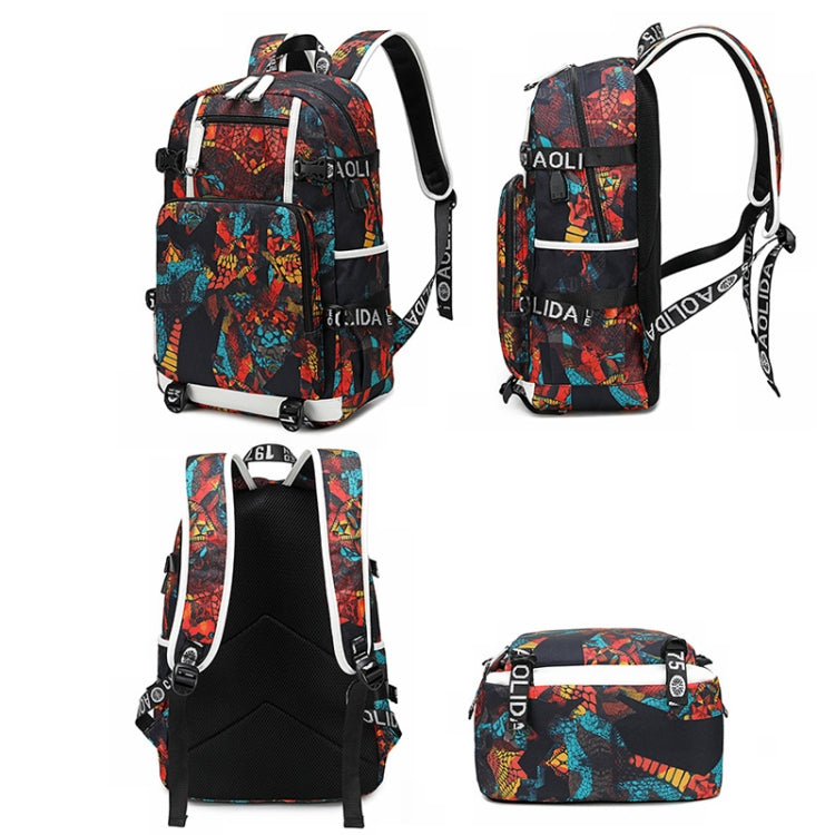 6101-4 Thermal Transfer Casual Backpack Simple Student Schoolbag