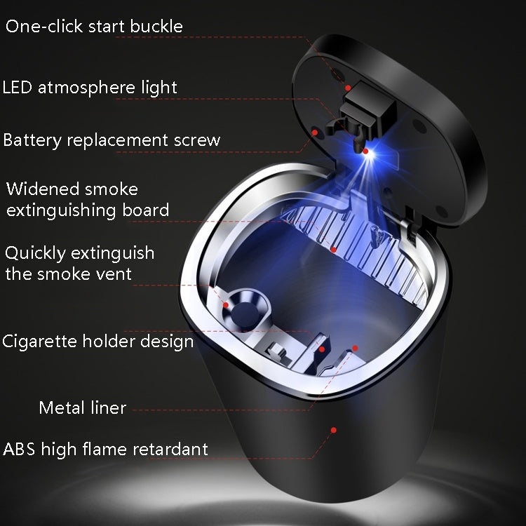 2 PCS  Car Ashtray With Cover Hanging Invisible With LED Light Car Ashtray