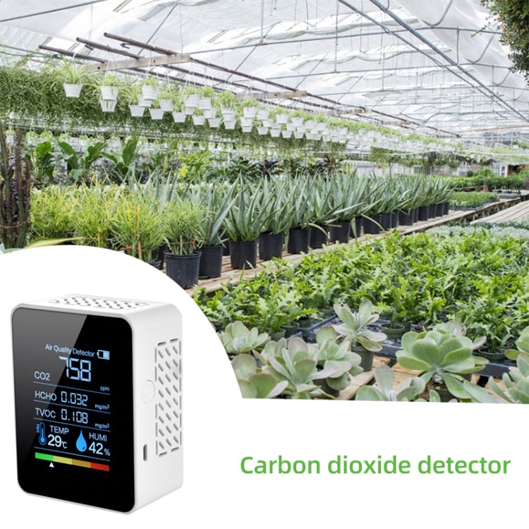 Portable CO2 Air Quality Formaldehyde Carbon Dioxide Detector Indoor Temperature Hygrometer with LED Digital Display