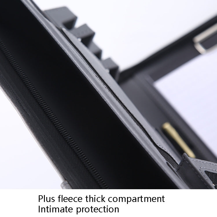 KC601 A4 Multifunctional Portable Folder Business Zipper Bag Leather Folder, Style: