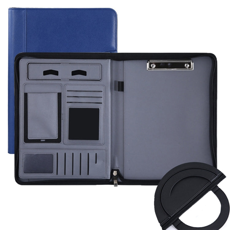KC601 A4 Multifunctional Portable Folder Business Zipper Bag Leather Folder, Style: