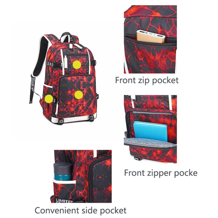 6101-5 Printed Backpack Large Capacity Computer Backpack Waterproof Student School Bag
