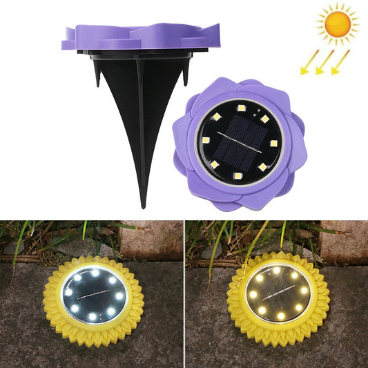 2 PCS 8 LEDs Solar Petals Buried Lamp Waterproof Garden Lawn Light, Specification:, Purple Lily (White Light), Purple Lily (Warm Light), Purple Lily (Colorful Light), Red Rose (White Light), Red Rose (Warm Light), Red Rose (Colorful Light)