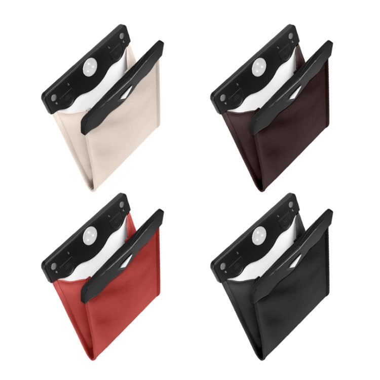 Car Trash Can Storage Bag Hanging Paste With LED Light Garbage Bag