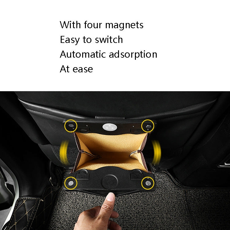 Car Trash Can Storage Bag Hanging Paste With LED Light Garbage Bag