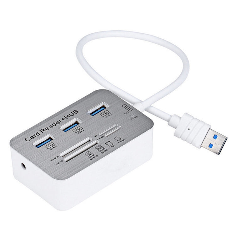 619-3.0 3 Port HUB + 4 Port Card Reader One to Three High Speed USB 3.0 Hub Splitter