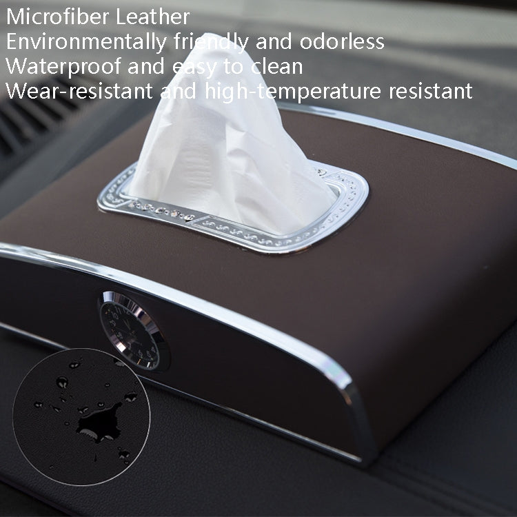 Car Clock Tissue Box Multi-Function Vehicle Instrument Table Paper Towel Box, Style: