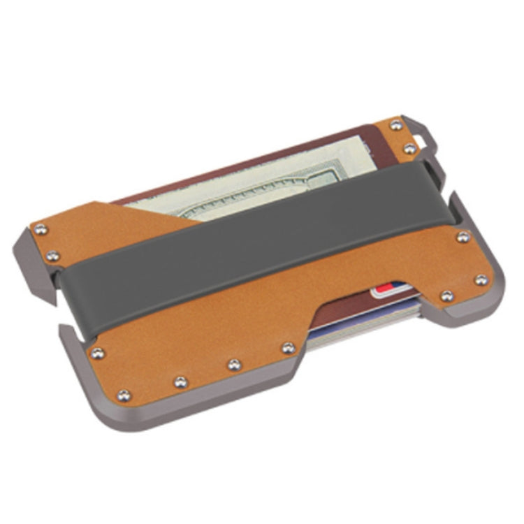 JK02 Metal Card Holder RFID Anti-Theft  Leather Wallet EDC Multifunctional Stainless Steel Aluminum Alloy Card Holder