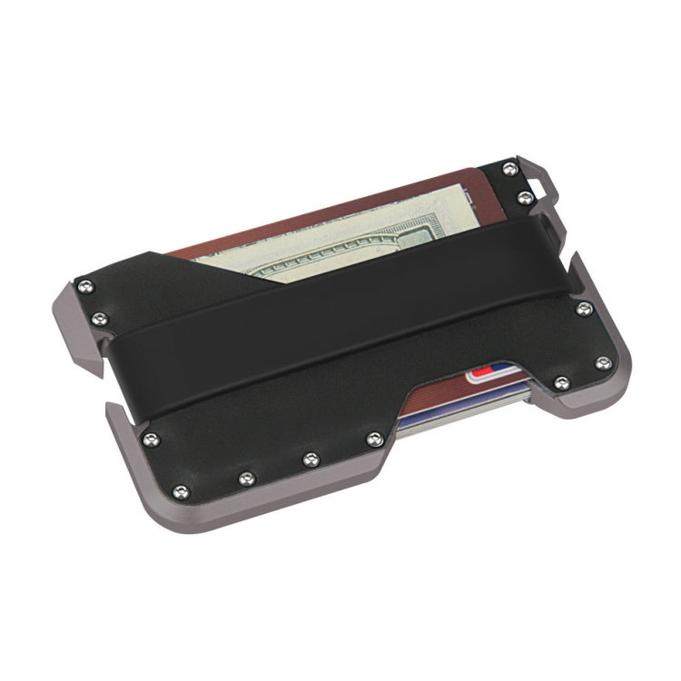 JK02 Metal Card Holder RFID Anti-Theft  Leather Wallet EDC Multifunctional Stainless Steel Aluminum Alloy Card Holder