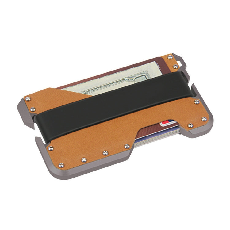JK02 Metal Card Holder RFID Anti-Theft  Leather Wallet EDC Multifunctional Stainless Steel Aluminum Alloy Card Holder