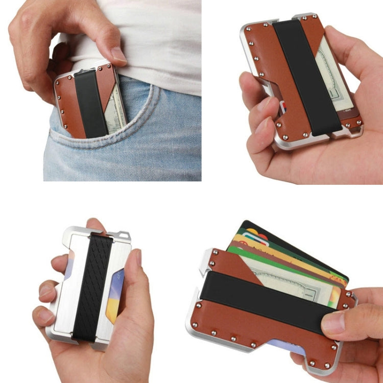 JK02 Metal Card Holder RFID Anti-Theft  Leather Wallet EDC Multifunctional Stainless Steel Aluminum Alloy Card Holder