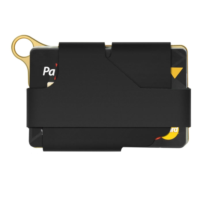 Aluminum Alloy Card Holder Leather Wallet Multifunctional Adjustable Snap Button Pocket Wallet