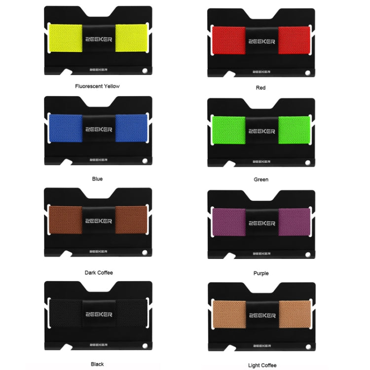 ZEEKER JK03  Aluminum Alloy Card Holder Multi-Function Elastic Band Women And Men Wallet Metal Business Card Holder