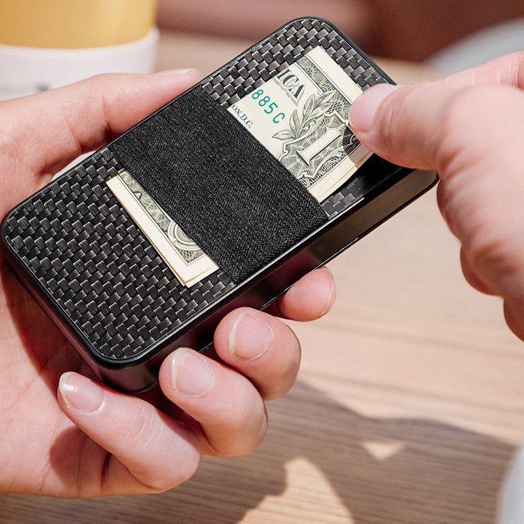 New-Bring Metal Card Holder RFID Anti-Theft Magnetic Automatic Shift Business Card Sase Waterproof Wallet, Red, Blue, Carbon Fiber