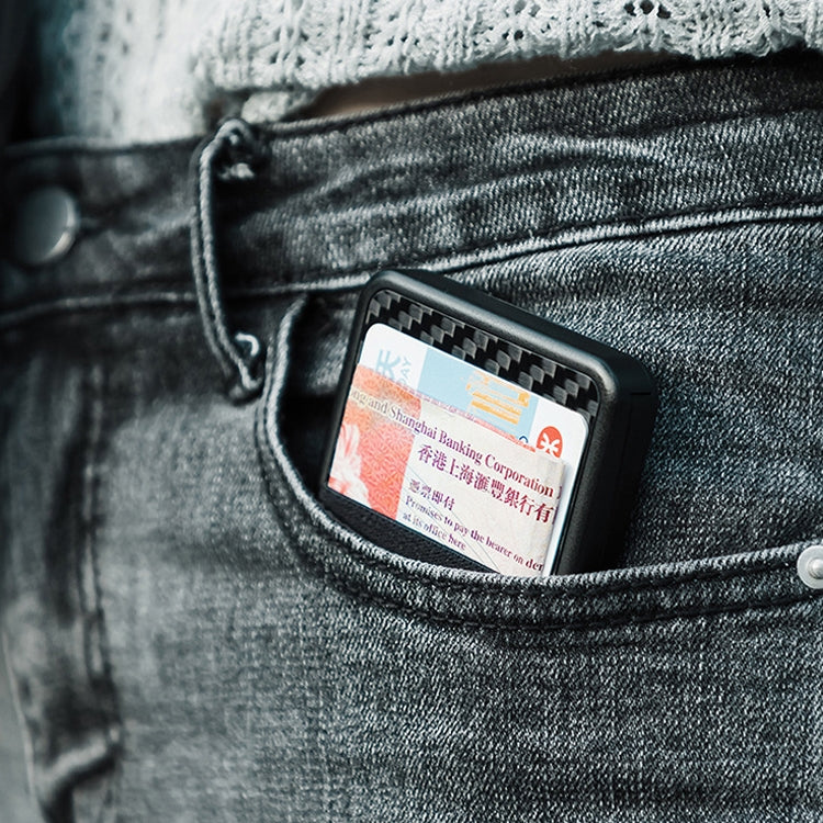 New-Bring  Carbon Fiber Metal Card Holder Male Personality Card Holder Anti-Theft  RFID Ultra-Thin Small Card Box