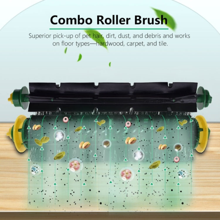 8 PCS / Set Sweeper Rolling Brush + Side Brush + Filter + Brush For iRobot Roomba 500 Series