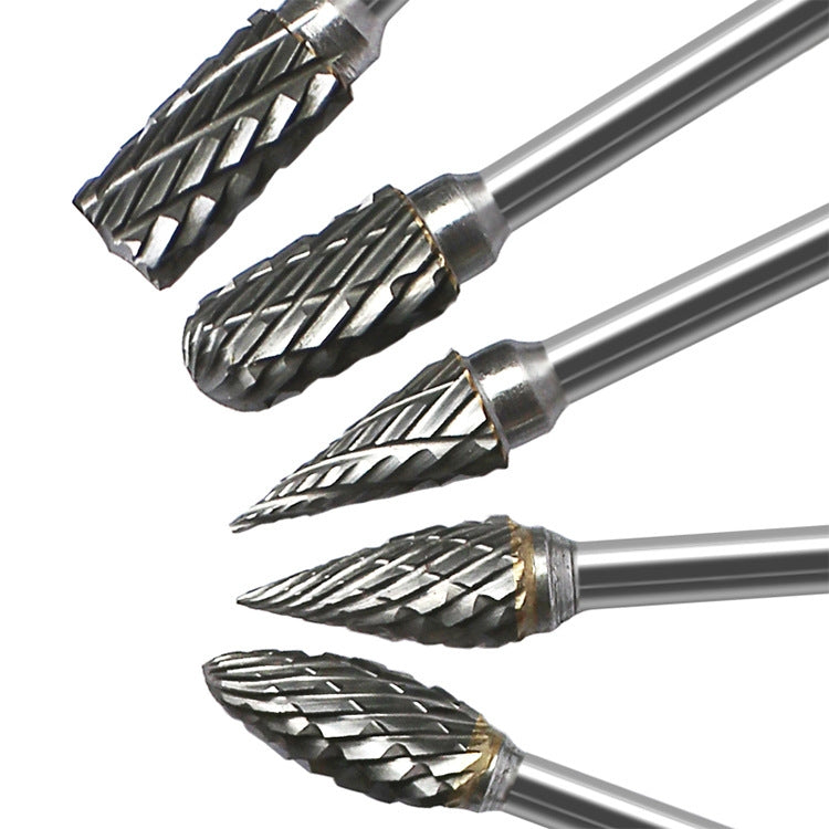 10 PCS / Set Hard Alloy Tungsten Steel Grinding Head Double Pattern Rotating Milling Cutter Head Root Carving Knife, Style:, Transparent Box, Blue Box