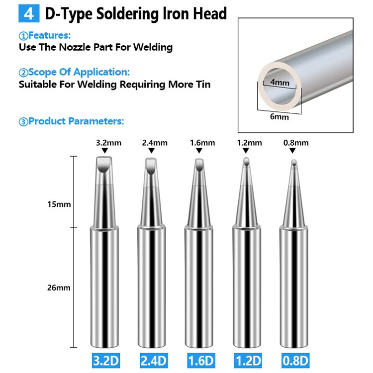 Soldering Tips 936 Soldering Station Pure Copper Soldering Iron Tips Lead-Free Soldering Iron Tips