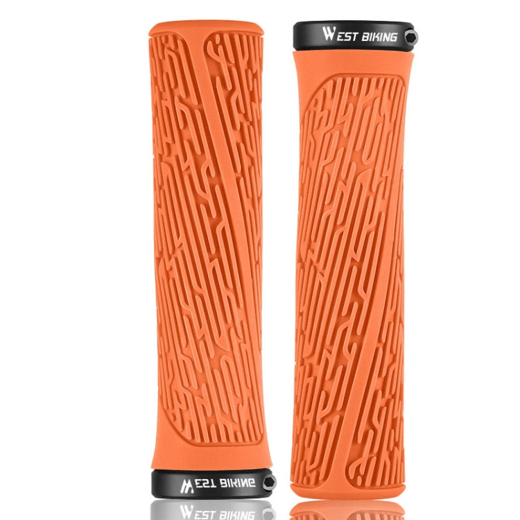 1 Pair WEST BIKING YP0804061 Bicycle Anti-Slip Shock Absorber Grip Mountain Bike Rubber Handlebar Cover