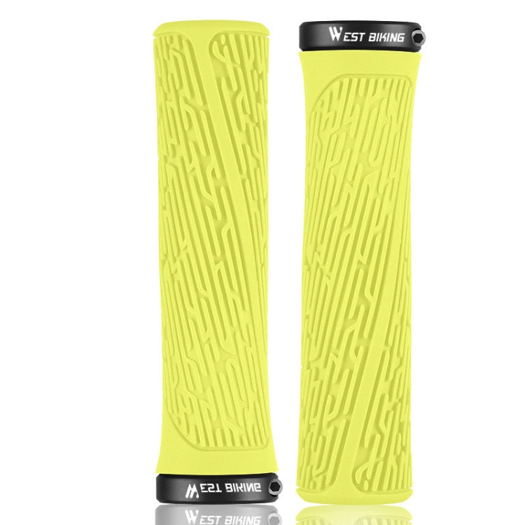 1 Pair WEST BIKING YP0804061 Bicycle Anti-Slip Shock Absorber Grip Mountain Bike Rubber Handlebar Cover