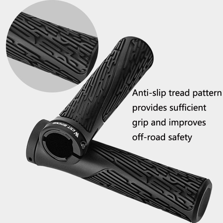 1 Pair WEST BIKING YP0804061 Bicycle Anti-Slip Shock Absorber Grip Mountain Bike Rubber Handlebar Cover
