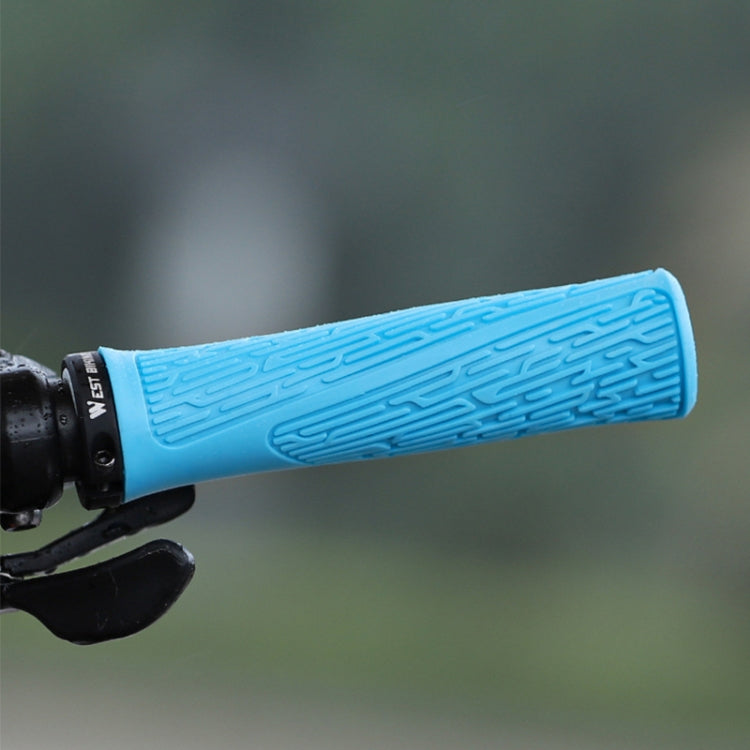 1 Pair WEST BIKING YP0804061 Bicycle Anti-Slip Shock Absorber Grip Mountain Bike Rubber Handlebar Cover
