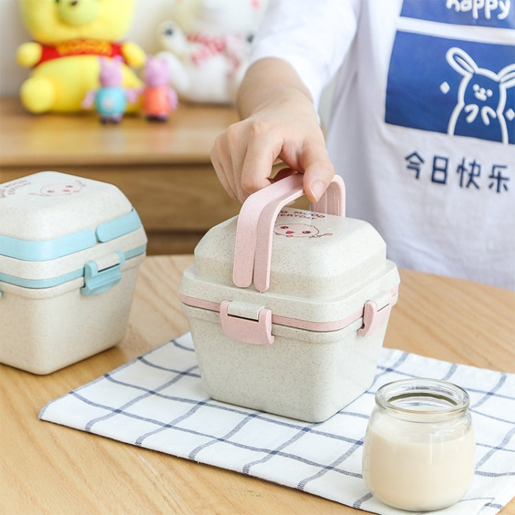 Wheat Straw Portable Three-Layer Lunch Box Can Be Microwaved