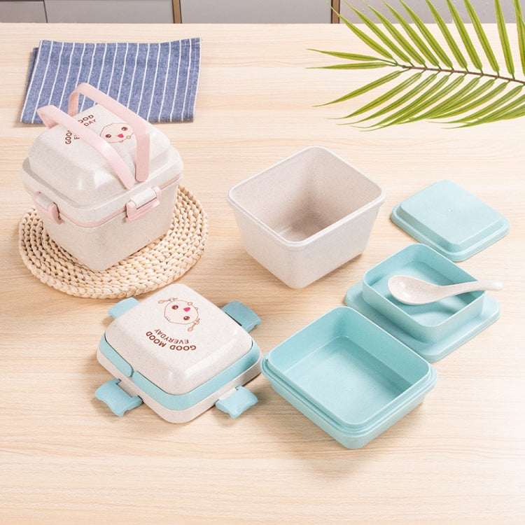 Wheat Straw Portable Three-Layer Lunch Box Can Be Microwaved