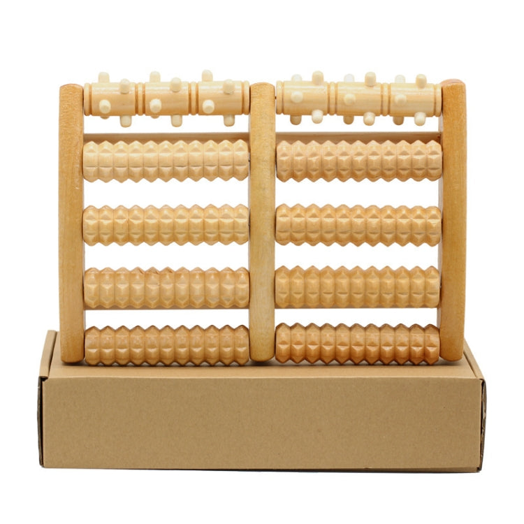 Wooden Roller Massager Small Nails Five-Row Foot Massager