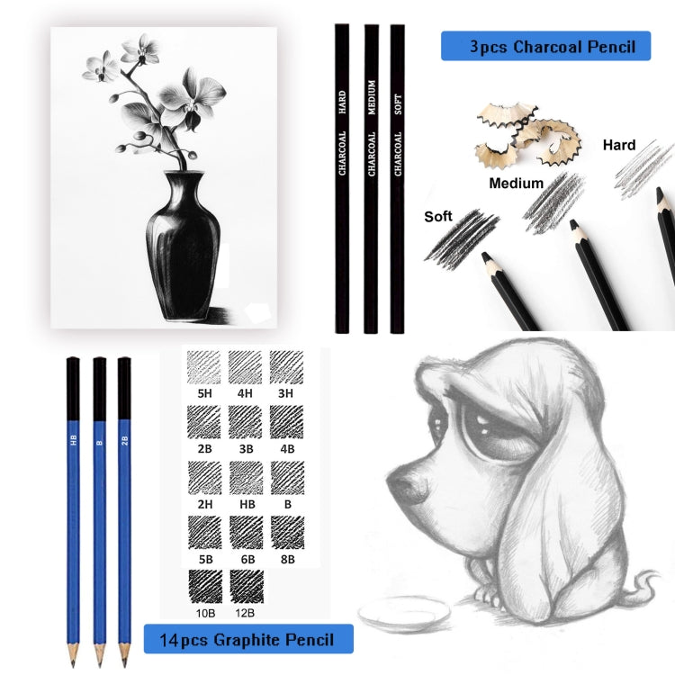 KALOLR YW-PC083  83 in 1 Portable Sketch Tool Water-Soluble Color Lead Metal Color Lead Combination Sketch Drawing Set