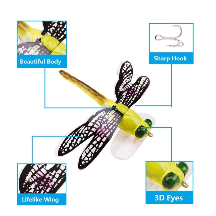 QT01 7cm / 6g Flying Fishing Bait Long Hook Bionic Dragonfly Bait