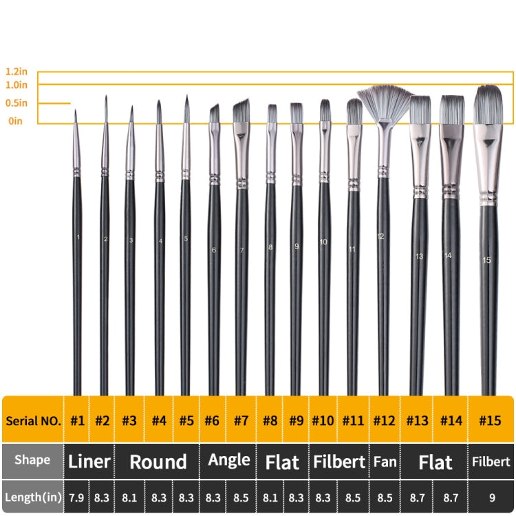 17 in 1 Acrylic Paint Brush Multi-Purpose Nylon Wool Watercolor Paint Brush Art Painting Material Qith Canvas Painting Bag