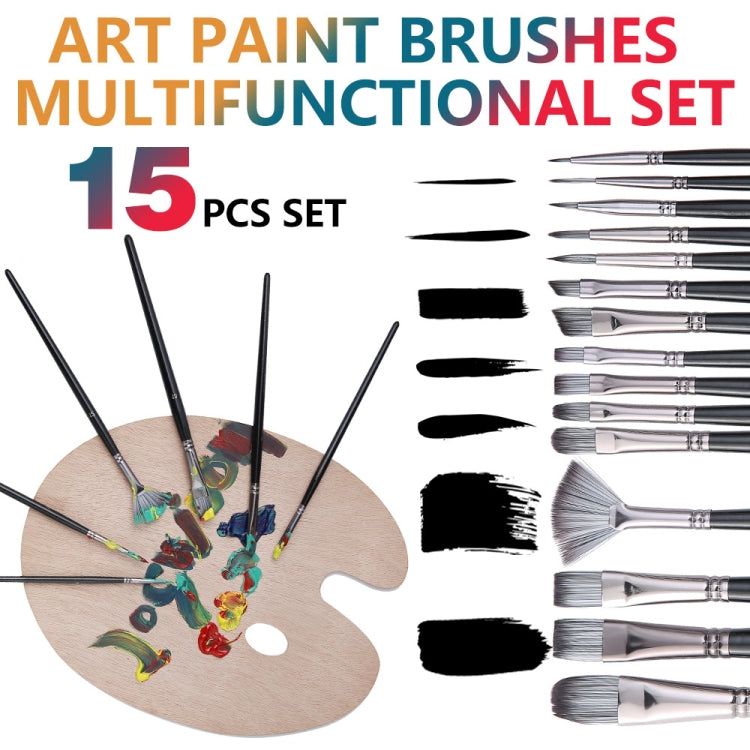 17 in 1 Acrylic Paint Brush Multi-Purpose Nylon Wool Watercolor Paint Brush Art Painting Material Qith Canvas Painting Bag