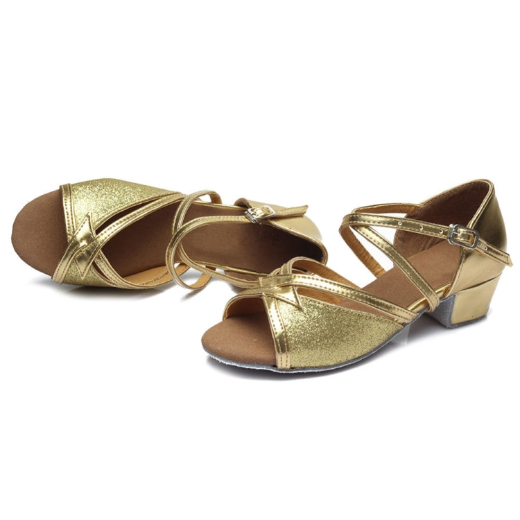 Tango Salsa Latin Low Heel Soft Bottom Dance Shoes for Girls & Women, 24, 25, 26, 27