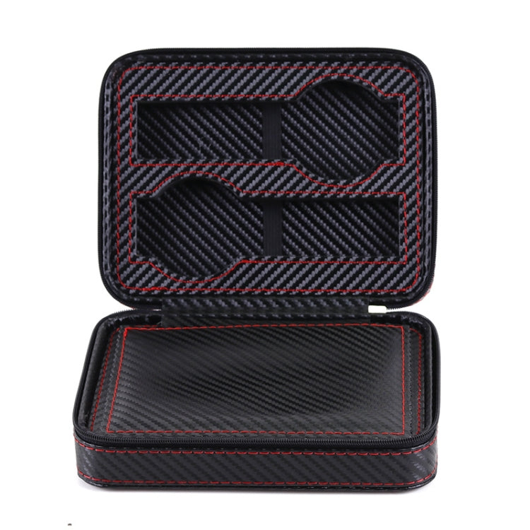 PU Leather Full Carbon Fiber Zipper Watch Bag Watch Storage Display Box, Style: