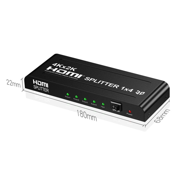 HW-4K104D 1 to 4 4K X 2K Video High-Definition On-Screen HDMI Splitter