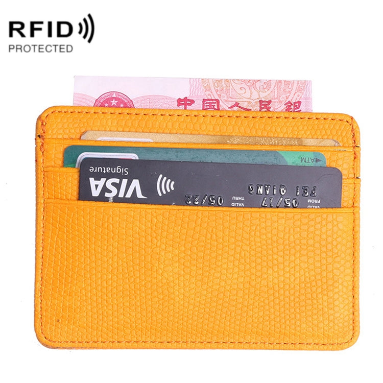 KT1002 RFID Function Lizard Pattern Bank Card Holder PU Business Card Case