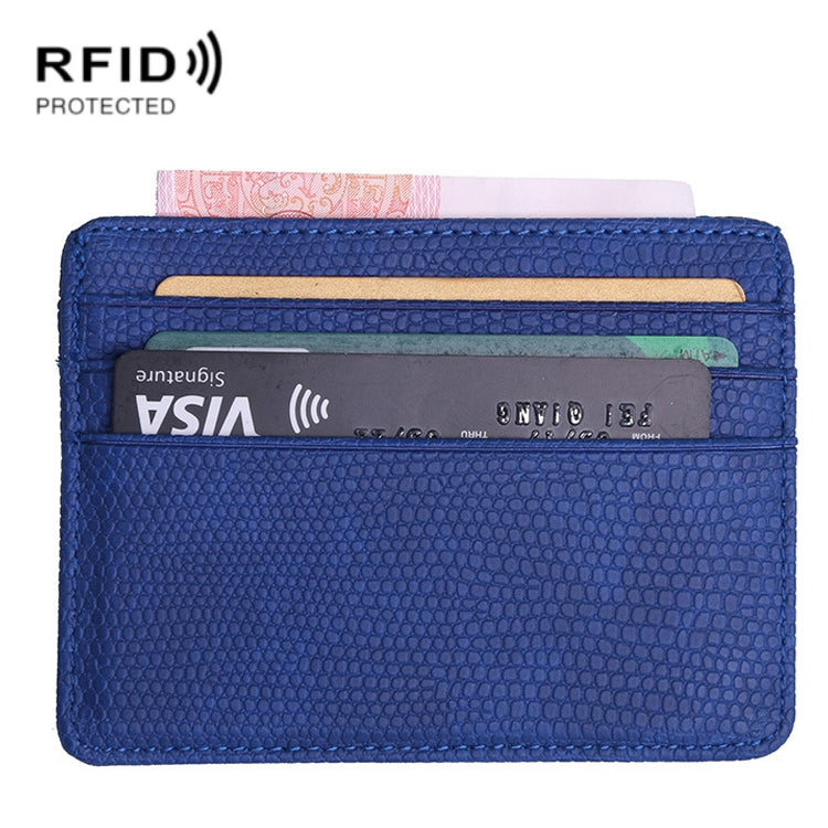 KT1002 RFID Function Lizard Pattern Bank Card Holder PU Business Card Case