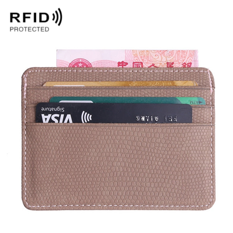 KT1002 RFID Function Lizard Pattern Bank Card Holder PU Business Card Case